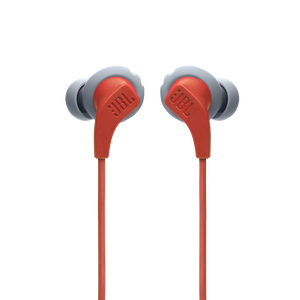 JBL Endurance Run 2 Wired - Coral Orange - Waterproof Wired Sports In-Ear Headphones - Front